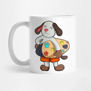 Dog as Surfer with Surfboard Mug